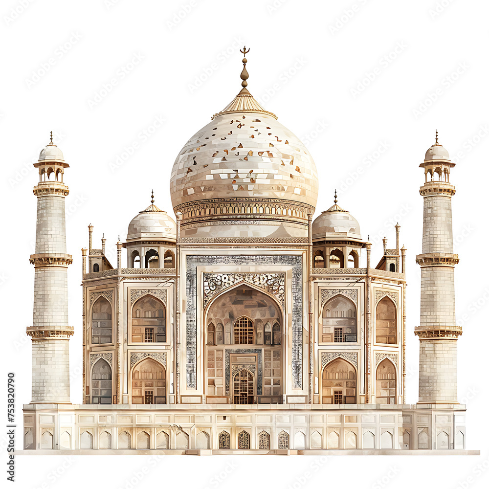 taj mahal in agra on a transparent background, PNG is easy to use.