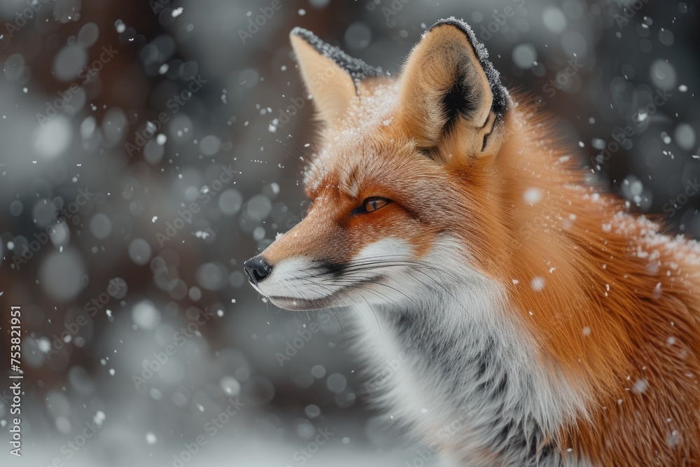 Red Fox in the Snowy Forest Red Fox in the Snowy Forest