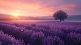 Pastel Sunrise Over Blooming Fields