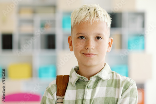 Teenager learner camera aware back to school schooltime contemporary
