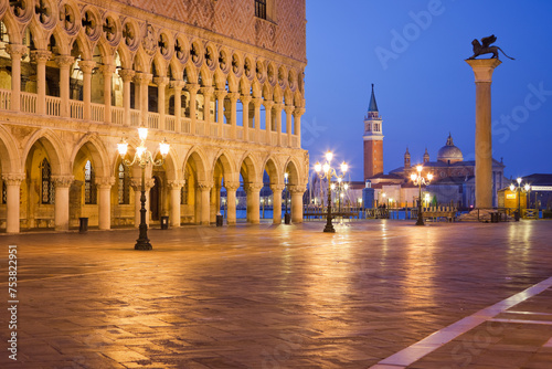 Italien, Venetien, Venedig, Markusplatz, Dogenpalast, San Giorio Maggiore © Rainer Mirau