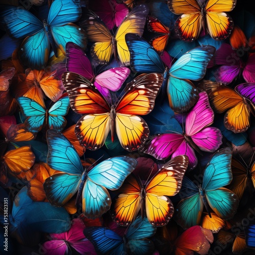 Colorful butterflies filling the whole photo © Inna