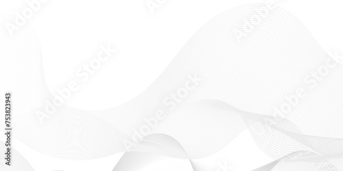 Abstract white blend waves lines and technology transparent gradient background. Modern white flowing wave lines and glowing moving lines. Futuristic technology and sound digital wave line background.