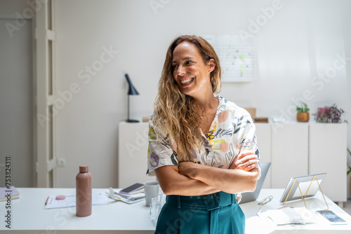  portrait of boss businesswoman at modern office  photo