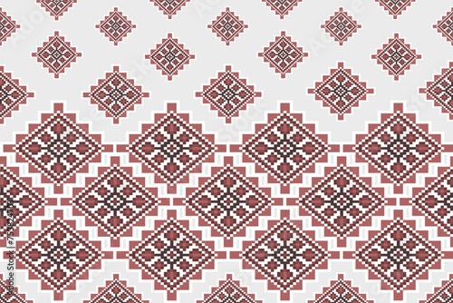 Oriental embroidery pattern, classic, geometric, seamless, white background.vector illustration
