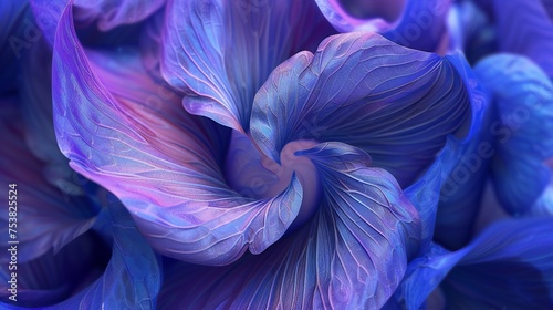 Close-ups unveil the celestial patterns reminiscent of galaxies swirling across wildflower bluebell petals in macro shots.