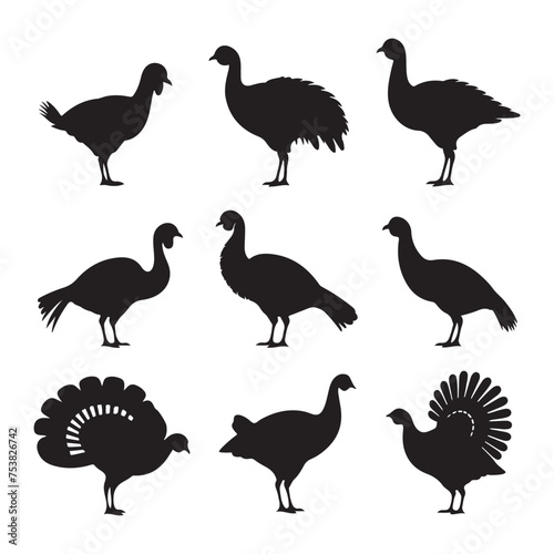 A black silhouette turker set 
