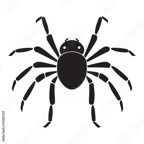 A black silhouette spider