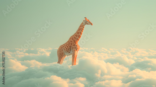 Giraffe above clouds