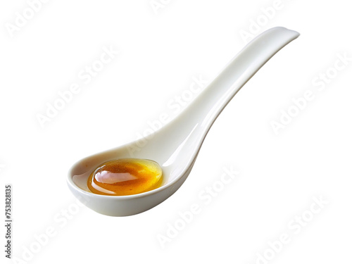 Spoon with honey isolated on transparent background.