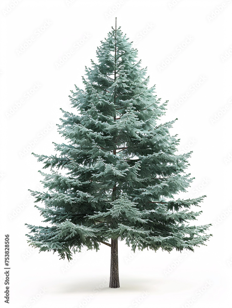 Fototapeta premium Pine tree isolated on a solid, clear white background
