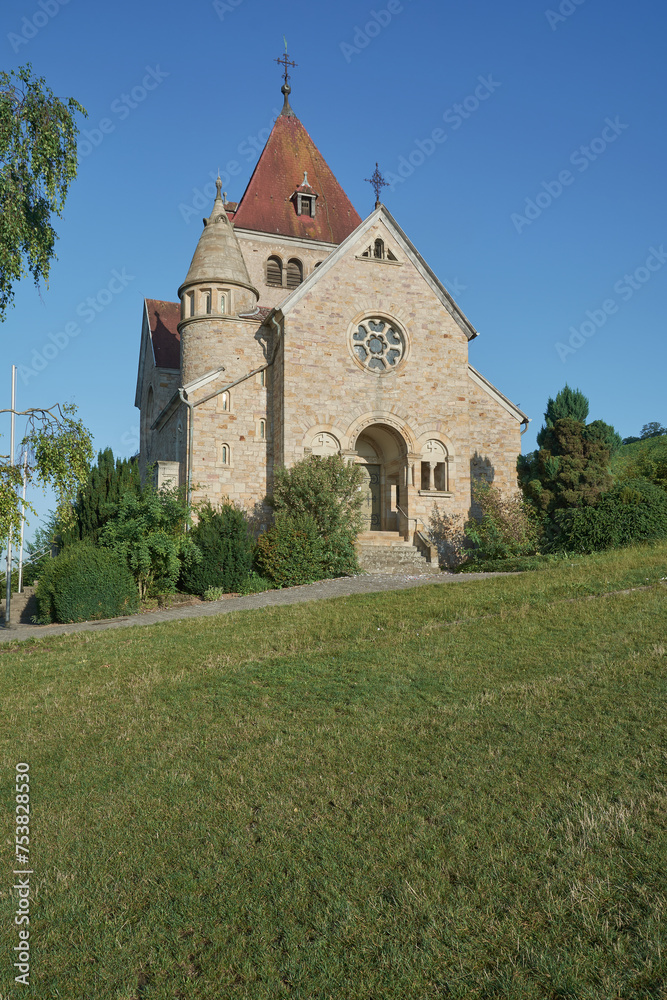 famous Chapel called Kreuzkapelle,Wissberg,Rhinehessen wine region,Germany