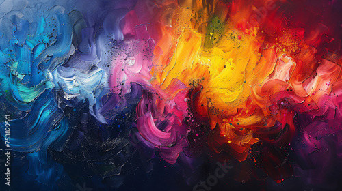 An abstract painting with vibrant colors