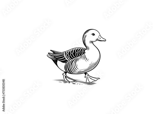 Aqua Elegance: Detailed Duck Vector Illustration, Perfect for Wildlife Lovers and Nature-inspired Art