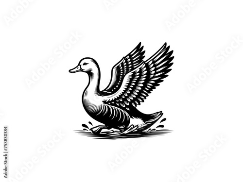 Nature's Symphony: Exquisite Duck Vector Illustration, Harmonizing Serenity into Your Designs