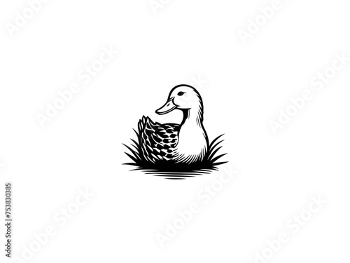 Aqua Elegance: Detailed Duck Vector Illustration, Perfect for Wildlife Lovers and Nature-inspired Art