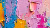 Closeup of abstract rough colorful multicolored art painting texture. Rough brushstroke details. 