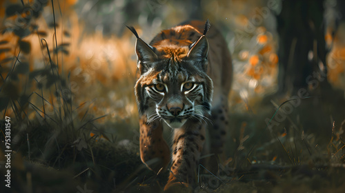 A rare glimpse of a stealthy lynx stalking its prey © Muhammad