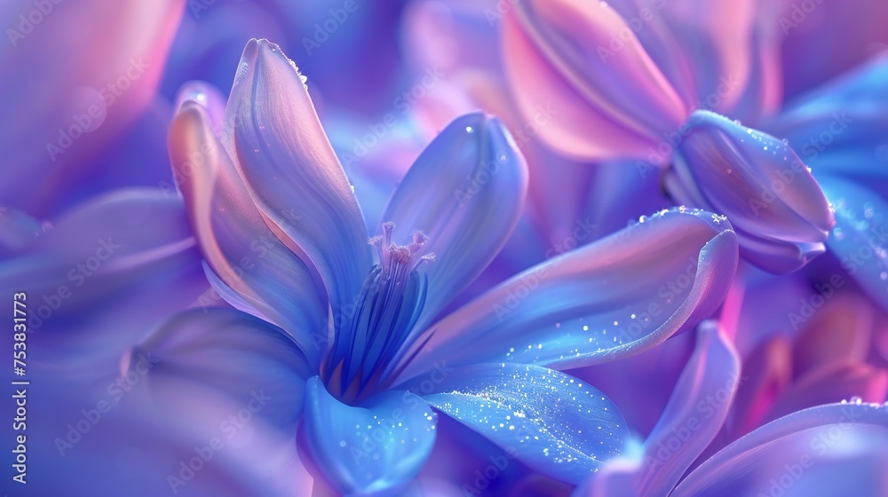 Neon Petal Splendor: Close-ups reveal the mesmerizing beauty of neon wildflower bluebell petals in macro shots. Neon Petal Splendor: Close-ups reveal the mesmerizing beauty of neon wildflower bluebell petals in macro shots.