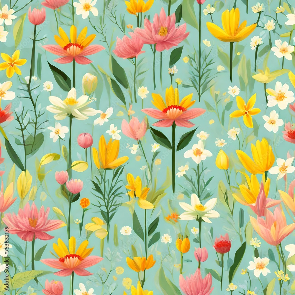 Floral background showing spring, Generated using AI