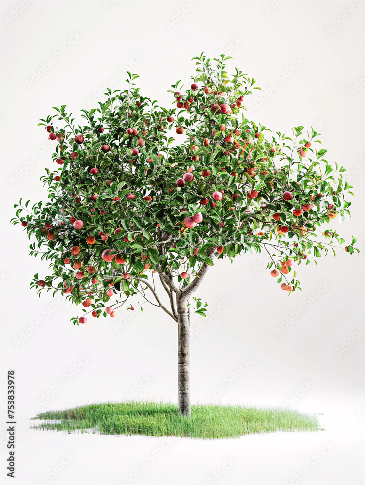 Apple  tree isolated on a solid white background