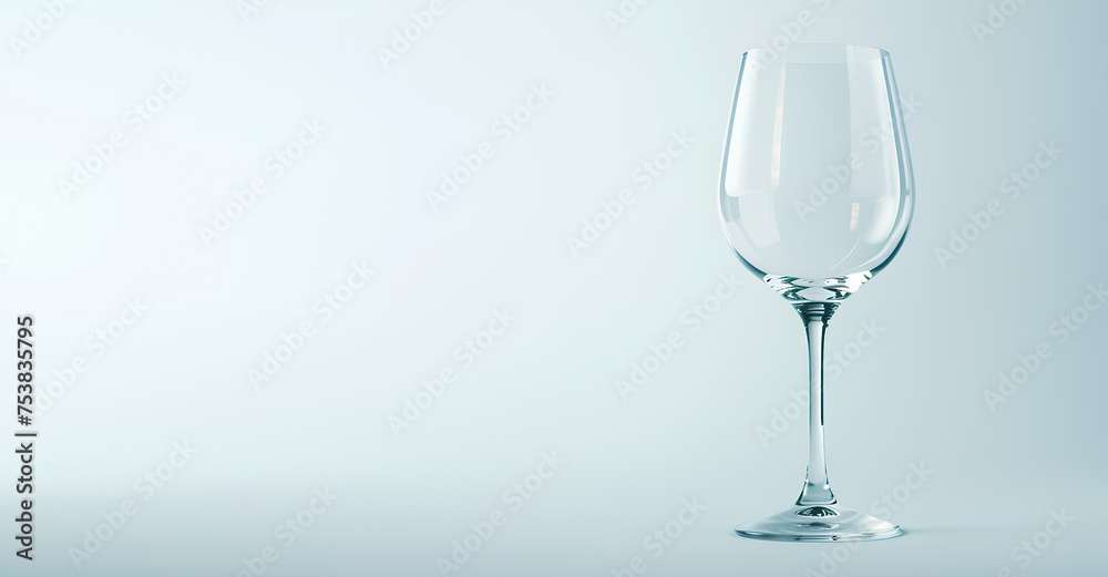 A sleek white wine glass on a grey background A sleek white wine glass on a grey background