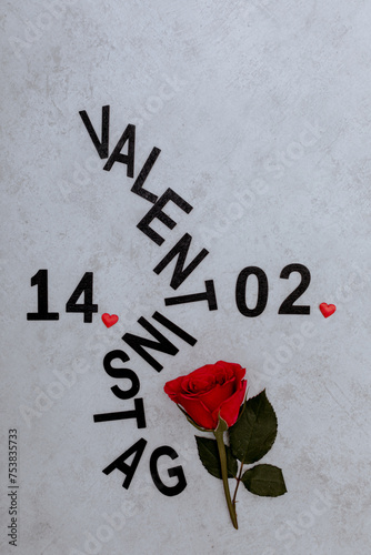 Card for 14.02. Valentine's Day with rose postcard