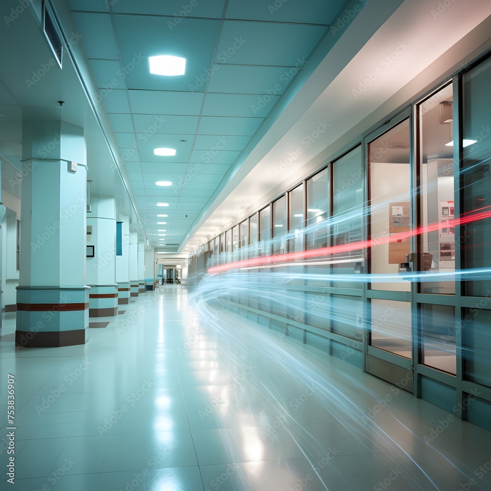 Fototapeta premium hospital hallway by incorporating a captivating motion effect