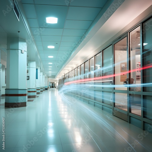 hospital hallway by incorporating a captivating motion effect