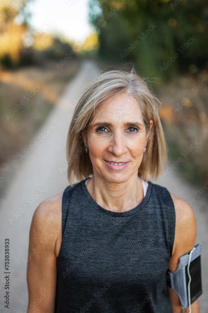 mature woman doing sport in nature mature woman doing sport in nature