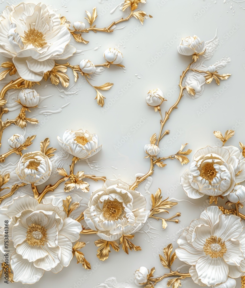 flowers on a surface flowers on a surface