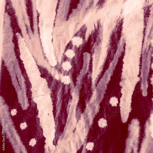 Turquoise Tie Dye. Beige Mystic Background. Brown