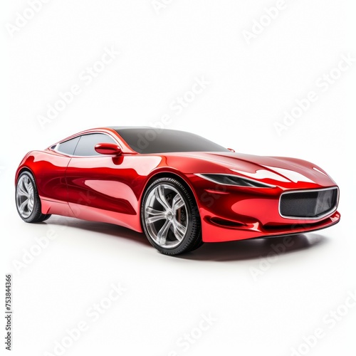 photograph of a red modern car isolated on white background  © Asha.1in