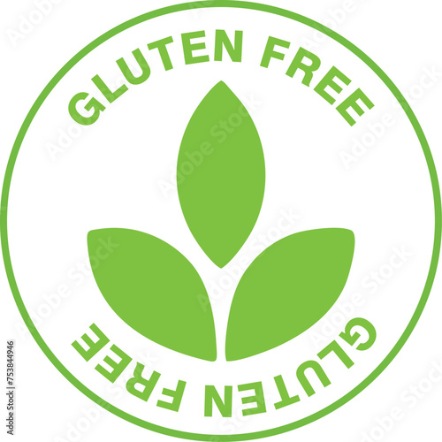 gluten free food allergy product dietary label flat vector icon for apps and websites