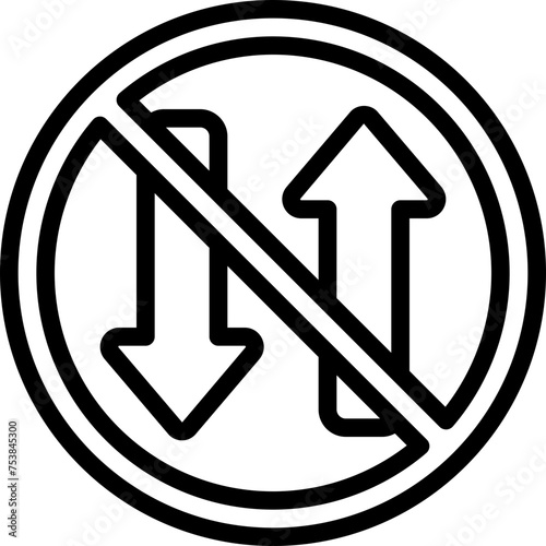No Two Way Traffic Icon