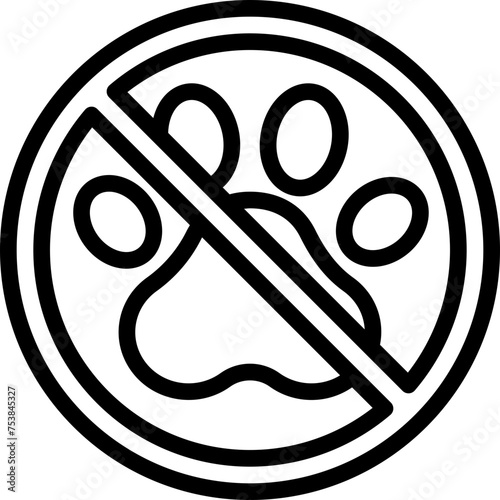 No Paw Prints Icon