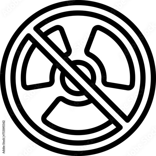 No Nuclear Radiation Icon