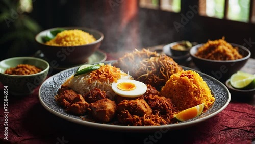 a plate of Nasi Kandar Food from Bangladesh photo