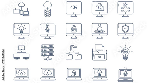 Vector Icon Set for Software and Website Development