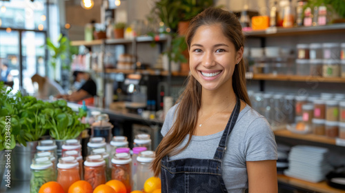 Young entrepreneur woman at her new store