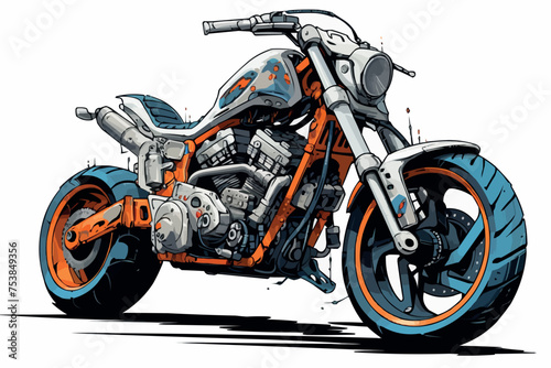 custom motorcycle sketch illustration