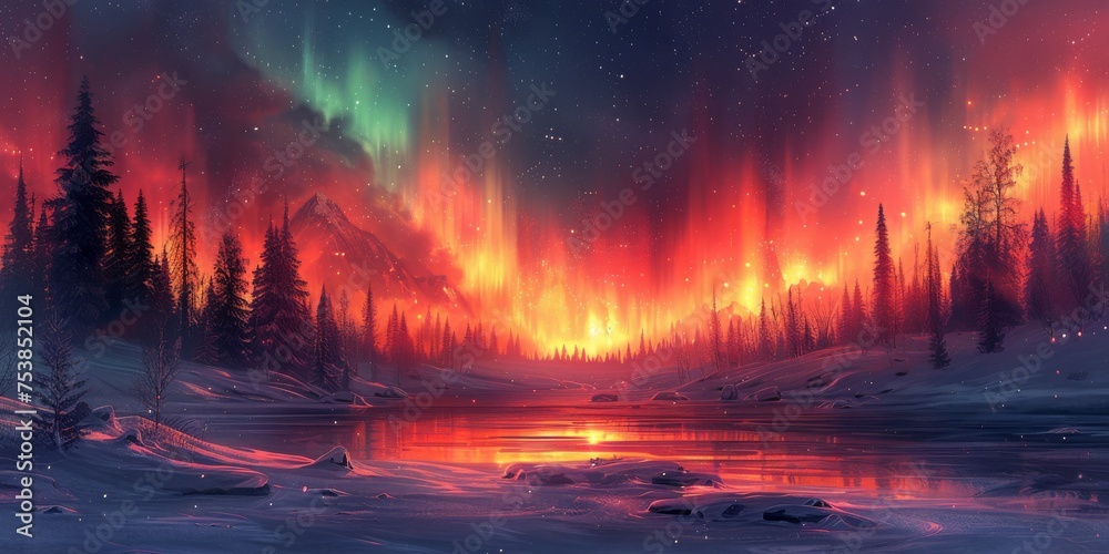 Obraz premium Beautiful winter nature landscape, amazing mountain view. Scenic image of woodland. Frosty day on ski resort