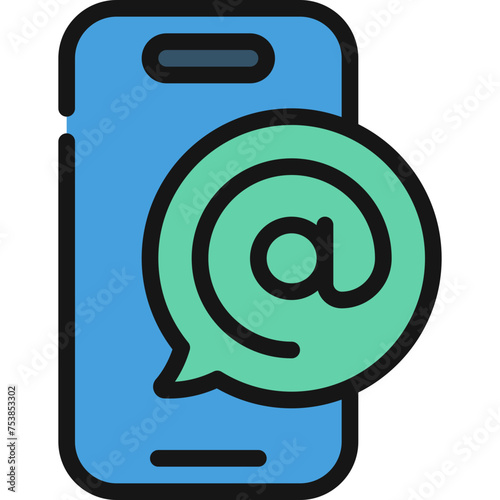 Mobile With At Message Icon