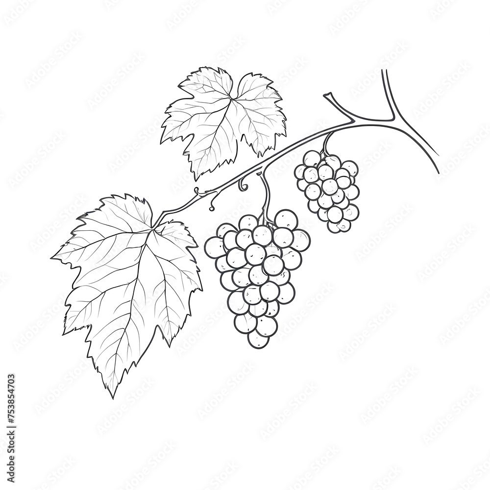 Fototapeta premium bunch of grapes with leaves