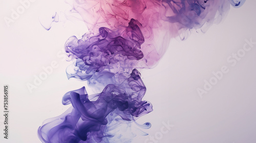Dynamic Blue and Purple Ink Swirls in Liquid Abstract Art created with Generative AI technology
