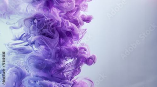 Dynamic Blue and Purple Ink Swirls in Liquid Abstract Art created with Generative AI technology