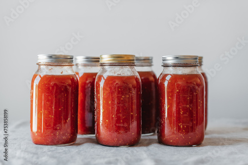 Canned tomatoes photo