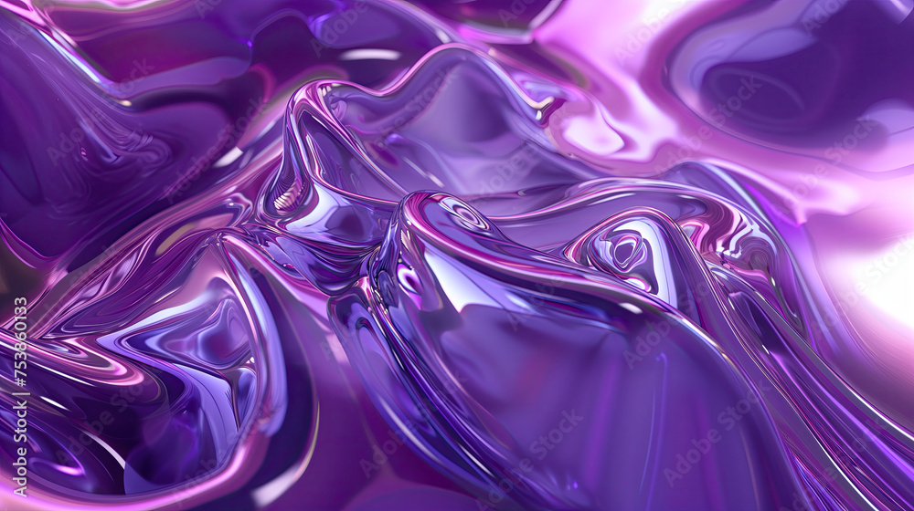 Fototapeta premium Texture Purple Scene, Purple Light Background, Liquid Fluide Refraction, Purple Sky, Chromatic Aberation Reflection