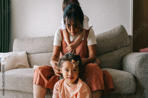 Life of mom with two kids photo