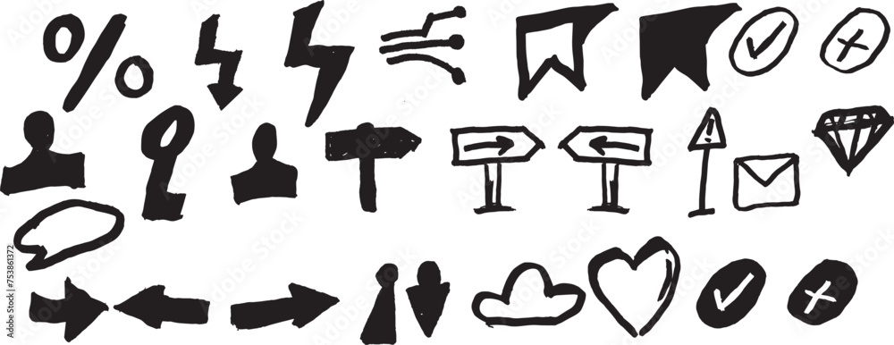 doodle effect stain collection. crayon texture pencil effect. star, arrow mark element. crazy hatches, ovals and crosses. Each element is united and isolated doodle effect stain collection. crayon texture pencil effect. star, arrow mark element. crazy hatches, ovals and crosses. Each element is united and isolated